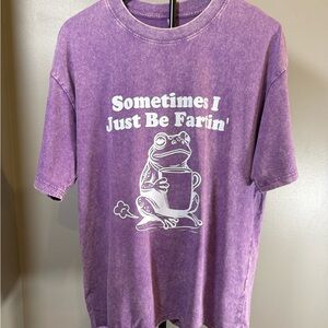 Purple Graphic Tee "Sometimes I Just Be Fartin'"